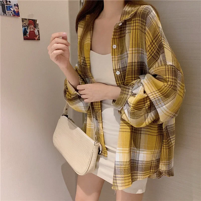 Egirl Oversized Plaid Shirt - 24 Egirl Oversized Plaid Shirt - 24
