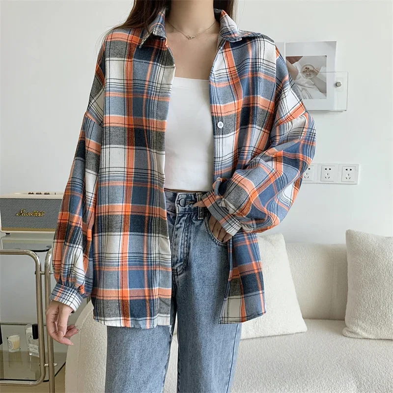 Egirl Oversized Plaid Shirt - 19 Egirl Oversized Plaid Shirt - 19