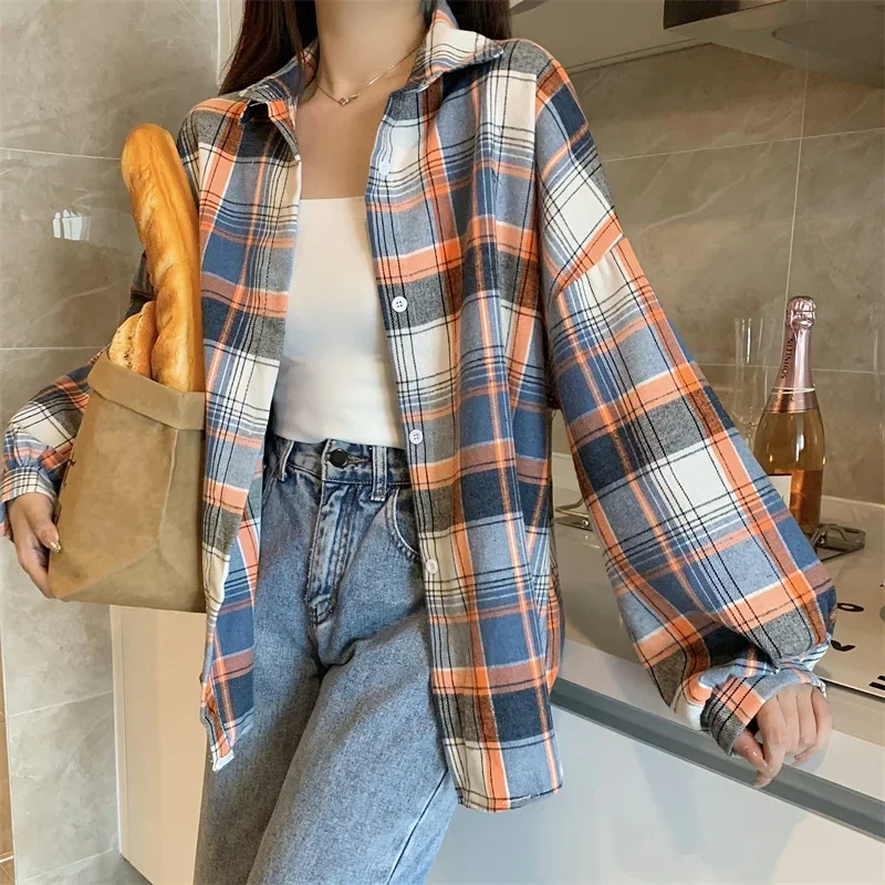Egirl Oversized Plaid Shirt - 18 Egirl Oversized Plaid Shirt - 18
