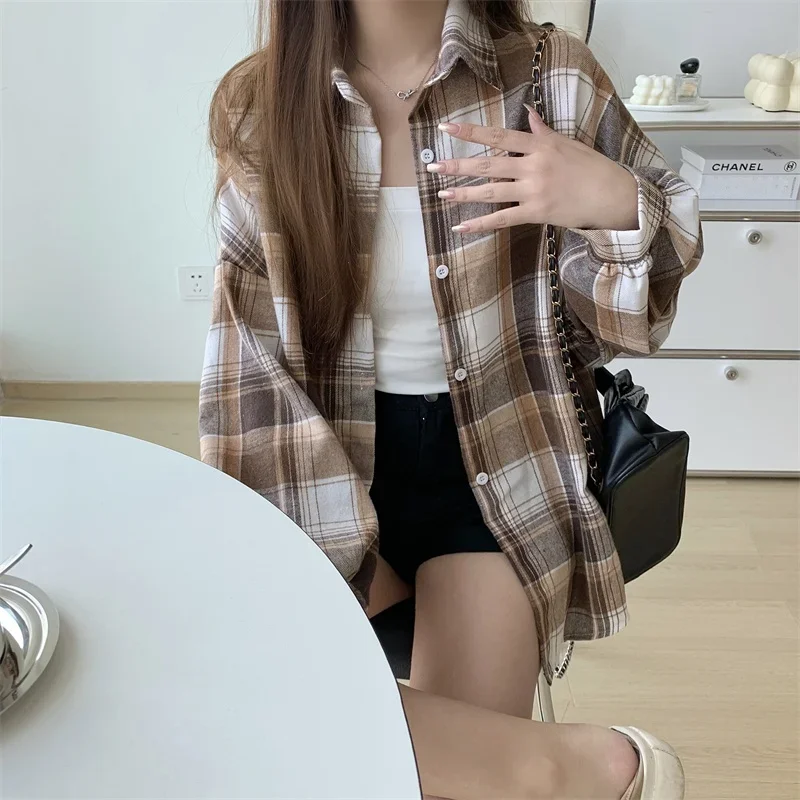 Egirl Oversized Plaid Shirt - 12 Egirl Oversized Plaid Shirt - 12