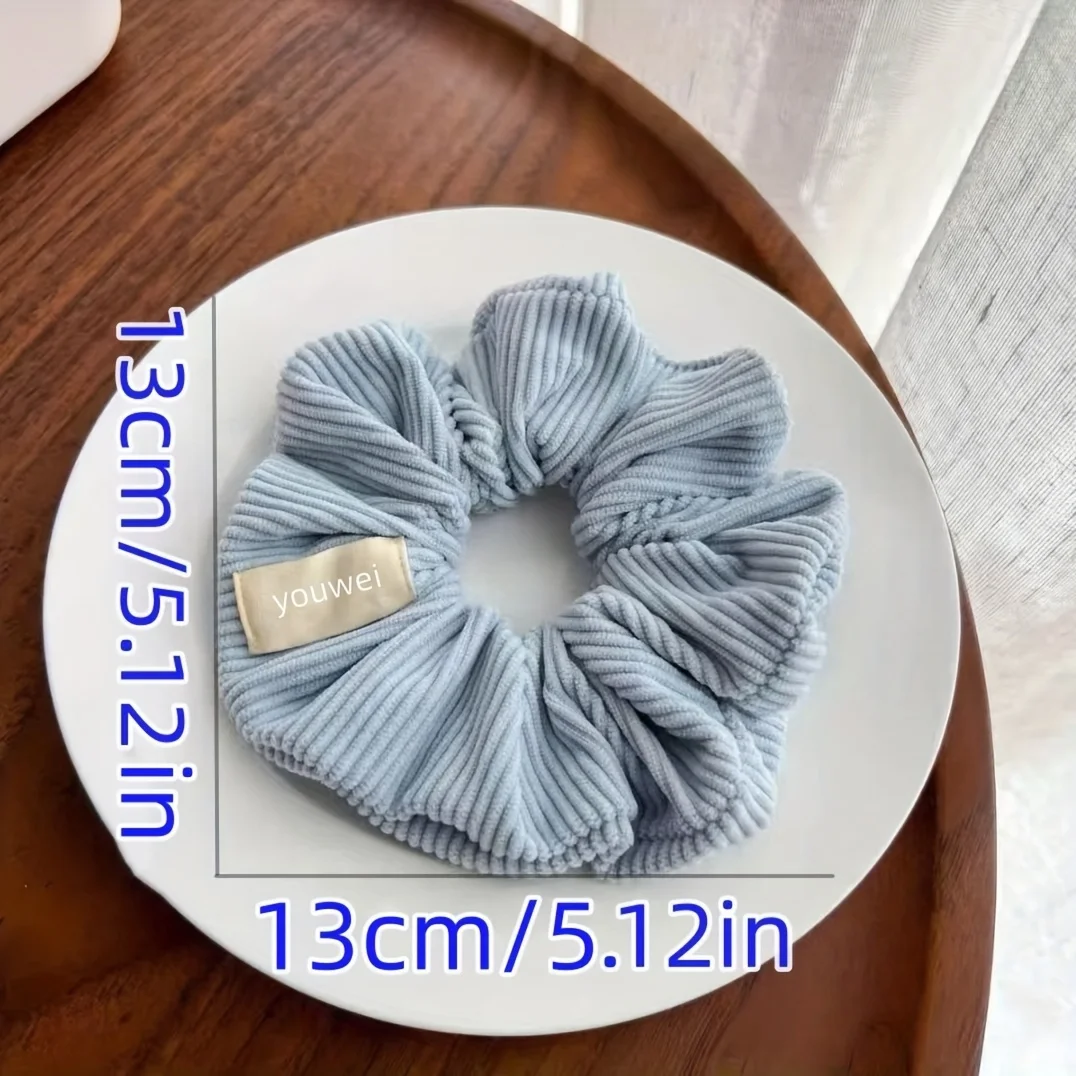 Soft Girl Pleated Ribbed Scrunchies Set - 3