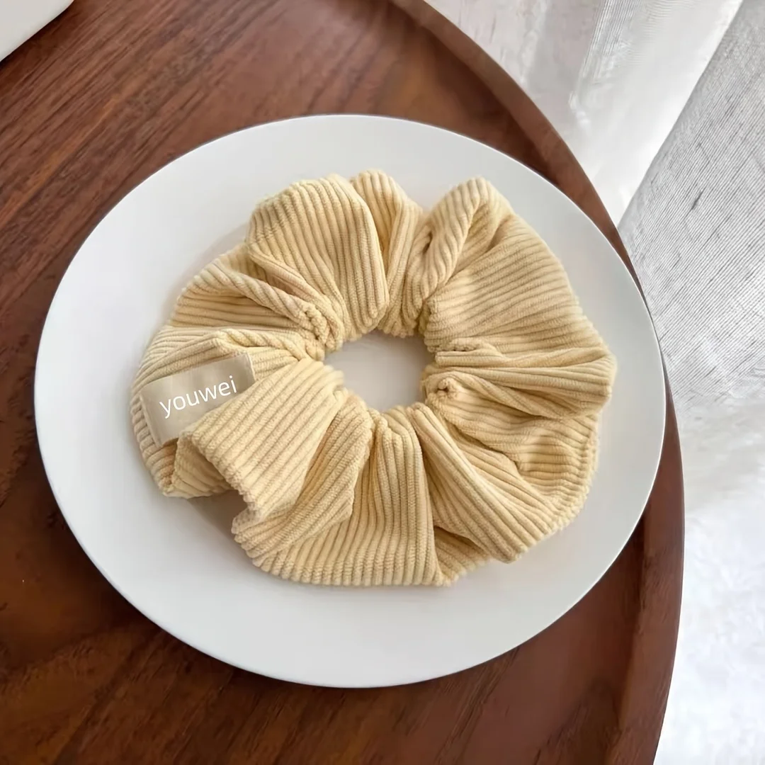 Soft Girl Pleated Ribbed Scrunchies Set - 7