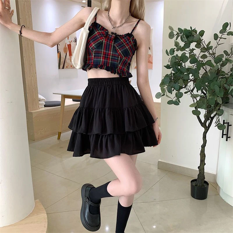 Soft Girl Tiered Ruffled Skirt - 8