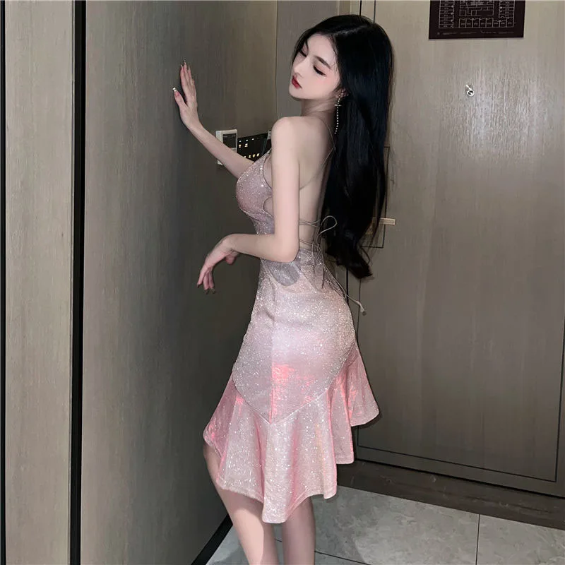 Baddie Glitter Bodycon Dress - 2