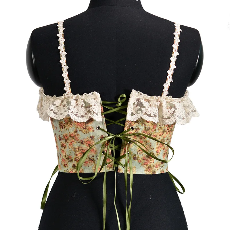 Coquette Floral Lace-Up Corset - 9