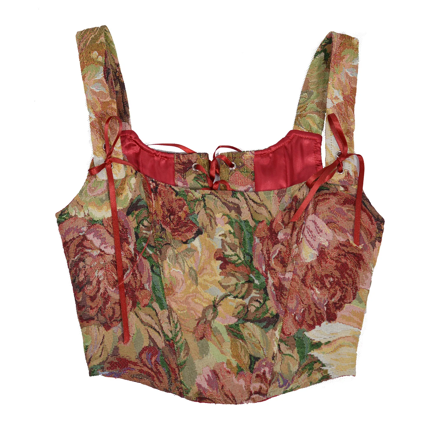 Coquette Floral Lace-Up Corset - 14