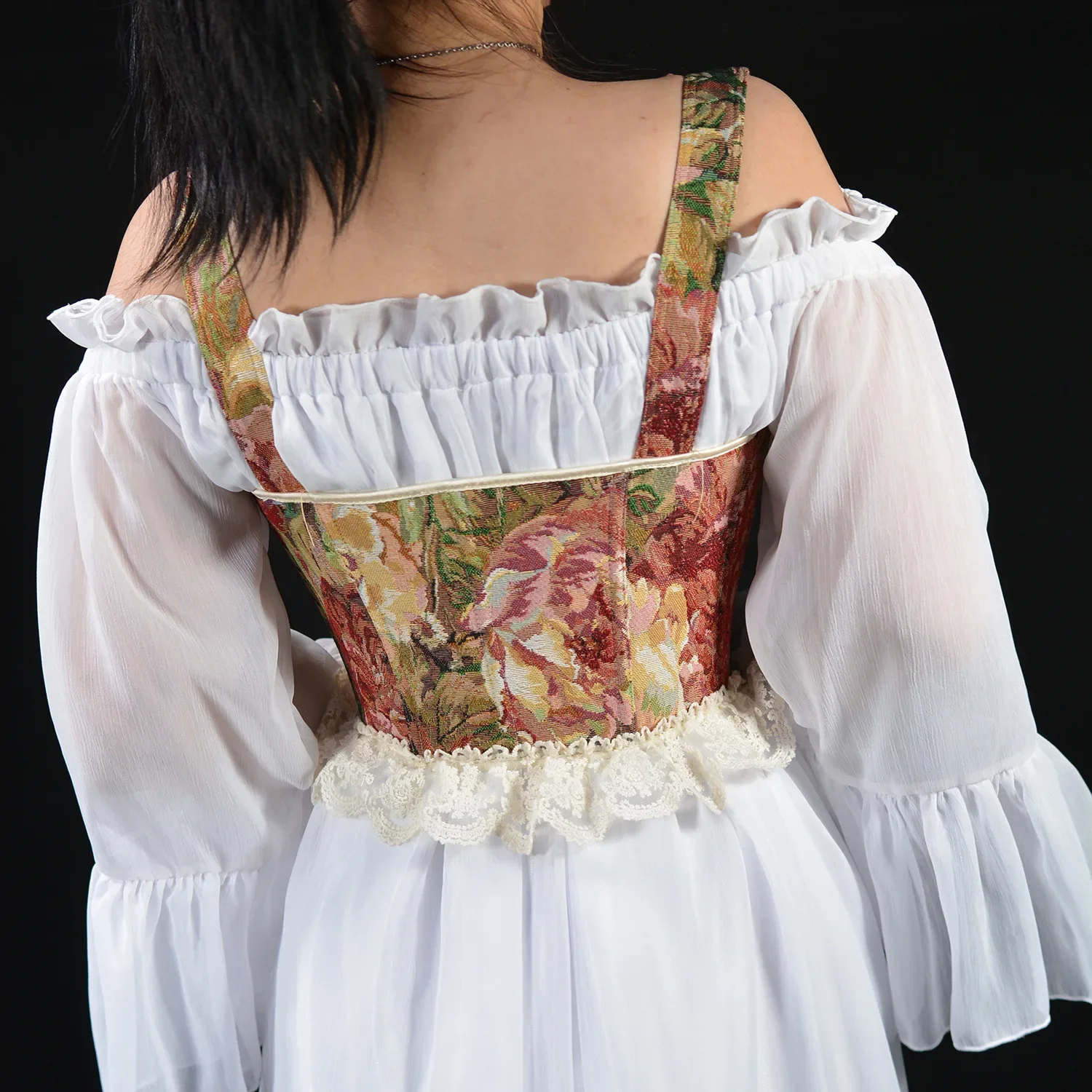 Coquette Floral Lace-Up Corset - 6