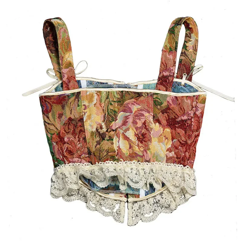Coquette Floral Lace-Up Corset - 17