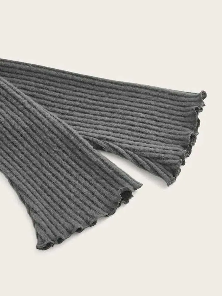 E-Girl Y2K Asymmetrical Ribbed Crop Top - 4