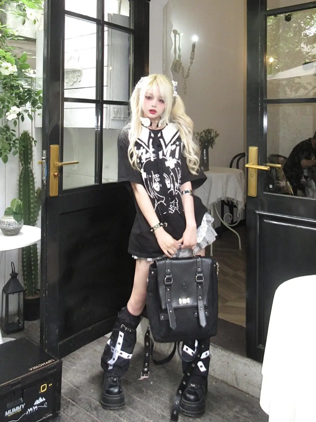 Harajuku-Gothic Hybrid Sailored Graphic Tee - 6