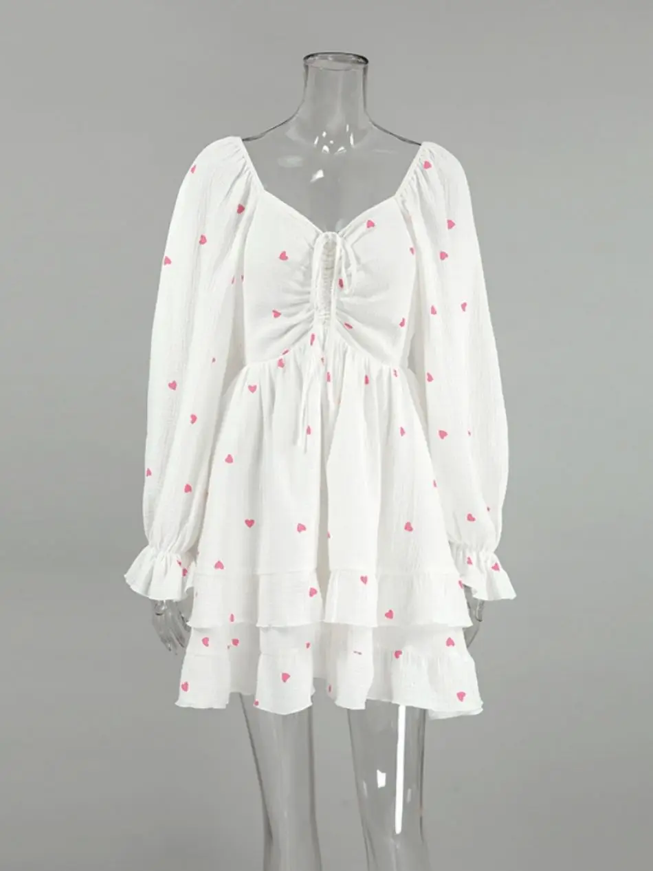 Vintage Long Puff Sleeve Elegant Dress - 4