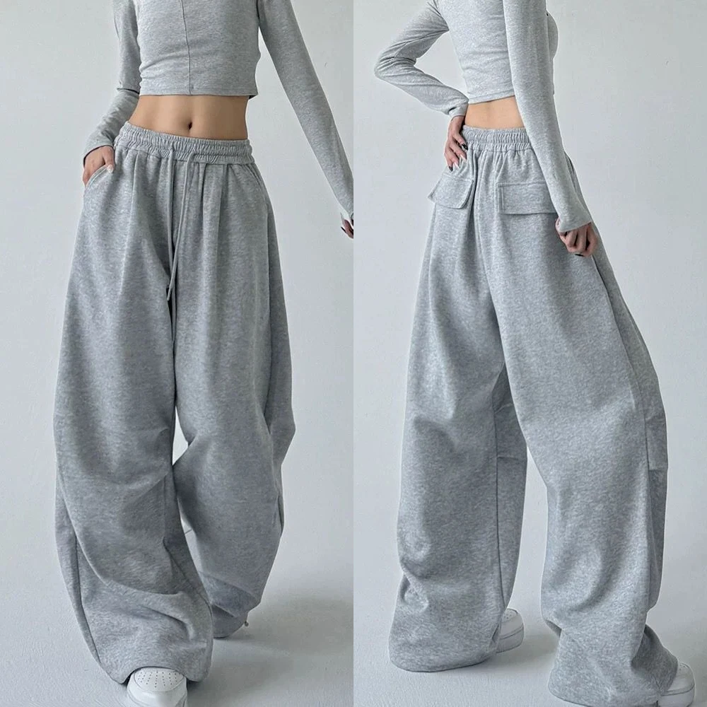 Y2K Baggy Utility Sweatpants with Tie-Details - 2