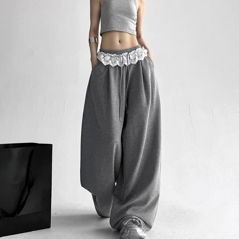 Y2K Baggy Utility Sweatpants with Tie-Details - 4