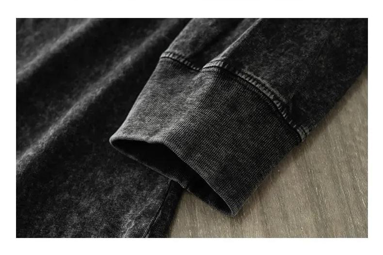 Grunge Minimalist Vintage-Wash Oversized Long-Sleeve Tee - 9