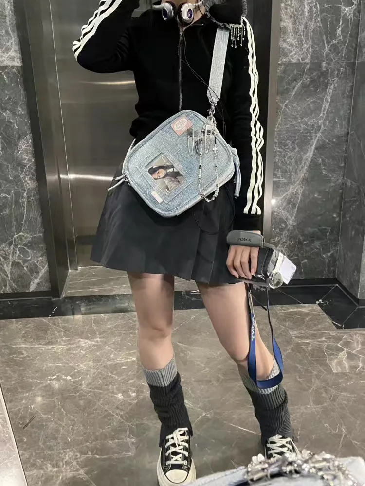 Vintage Denim Crossbody Bag - 3