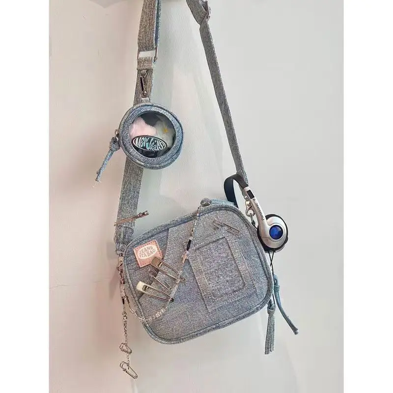 Vintage Denim Crossbody Bag - 5