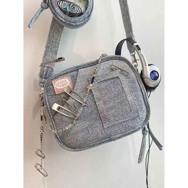Vintage Denim Crossbody Bag - 6