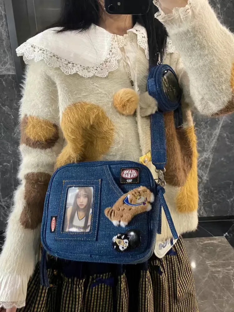 Vintage Denim Crossbody Bag - 11