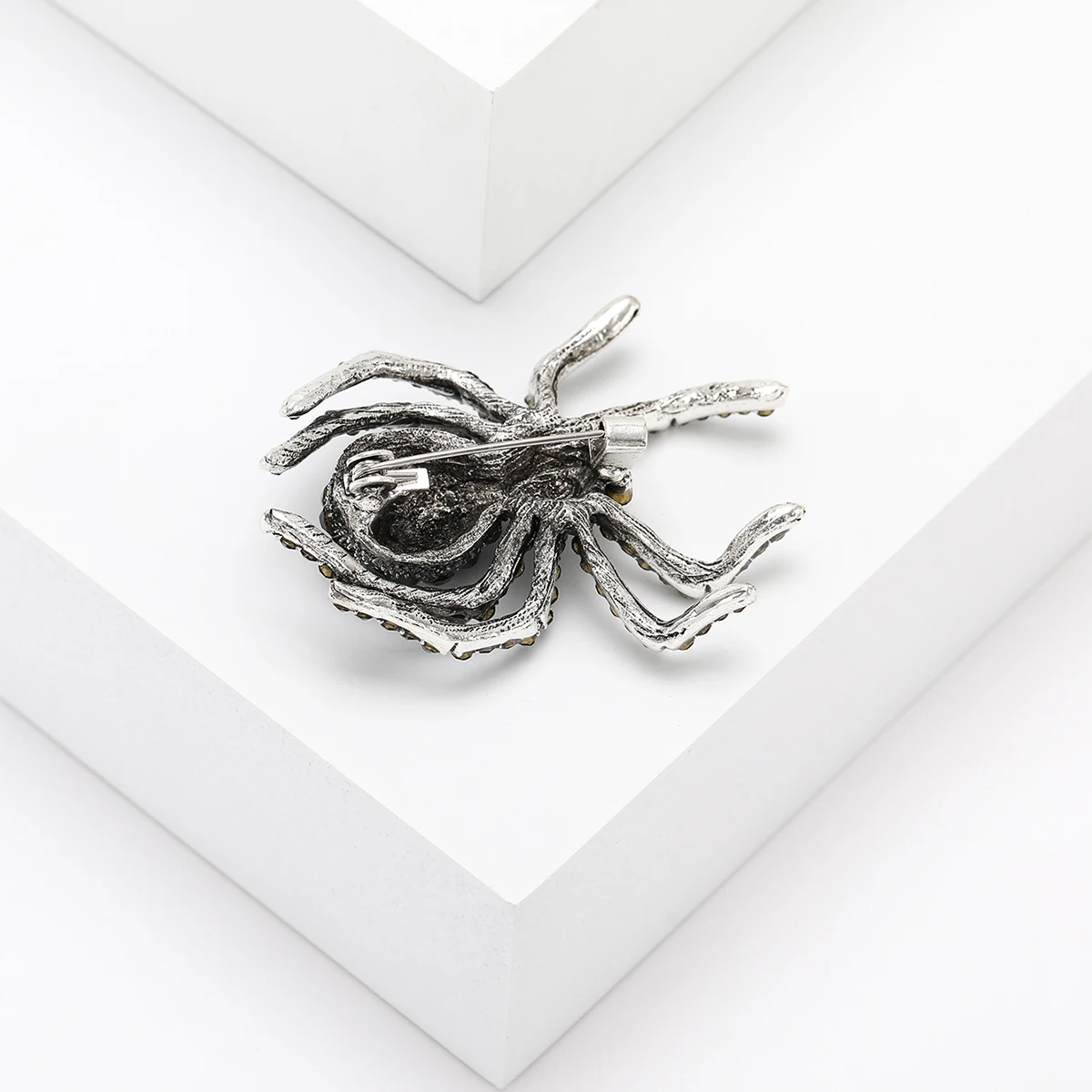 Gothic Rhinestone Spider Brooches