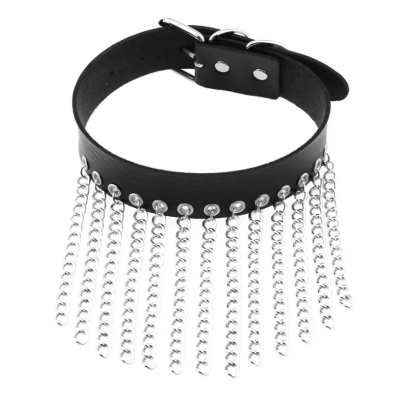 Gothic Punk Rock Leather Chokers - 7