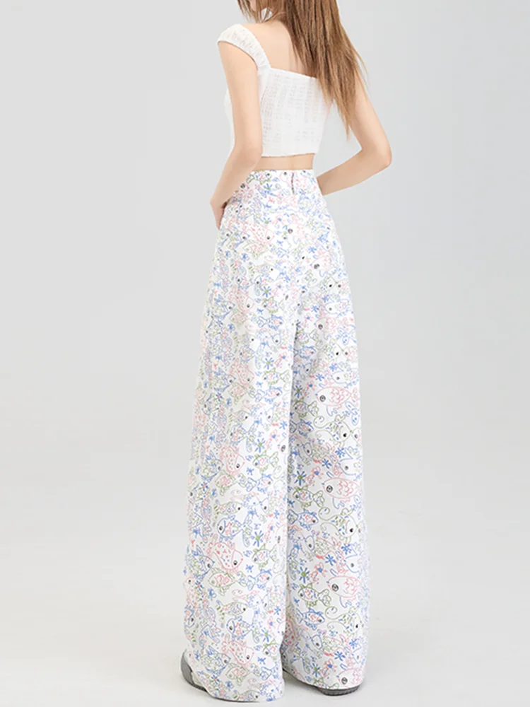 Harajuku Anime Aesthetic Fish Print Pants - 4